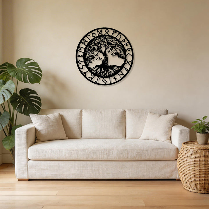 WorldNorse Tree of Life Rune Frame Metal Wall Decor - image 5