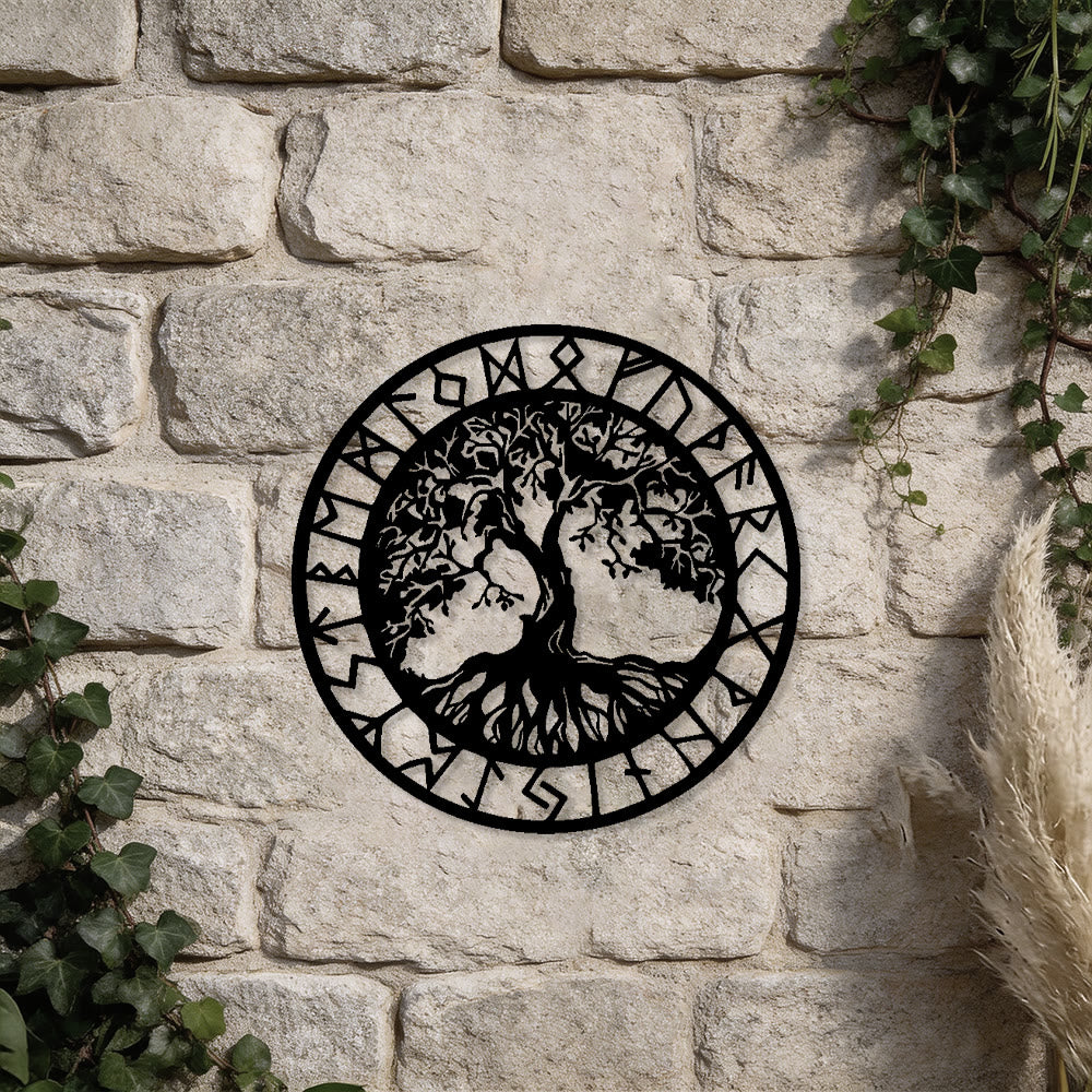 WorldNorse Tree of Life Rune Frame Metal Wall Decor - image 4