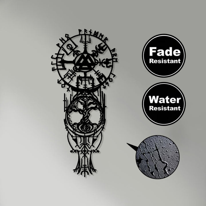 WorldNorse Vegvisir Valknut Yggdrasil Totem Metal Wall Decor - image 3