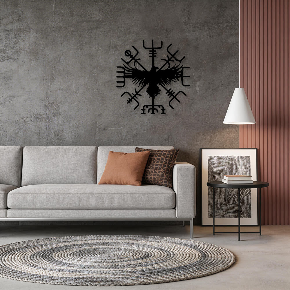 WorldNorse Viking Vegvisir Raven Metal Wall Decor - image 6