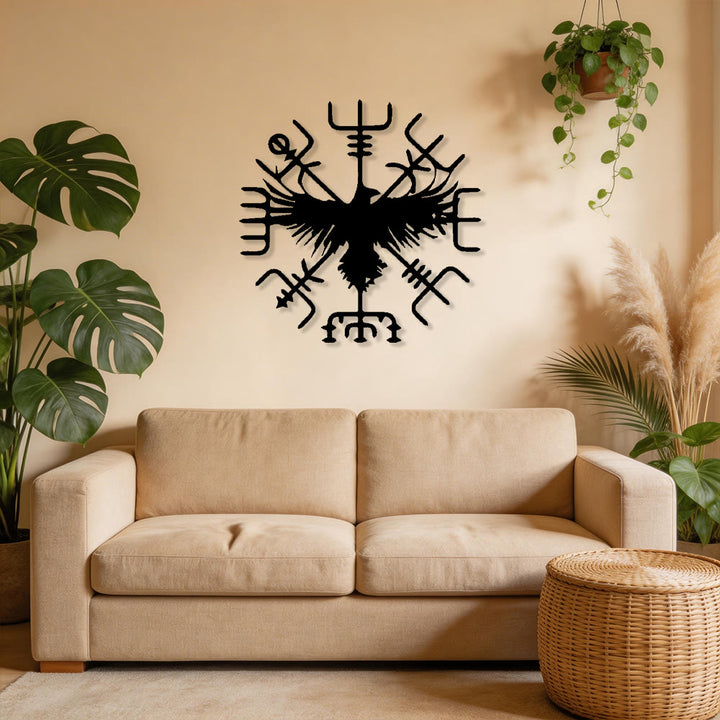 WorldNorse Viking Vegvisir Raven Metal Wall Decor - image 5