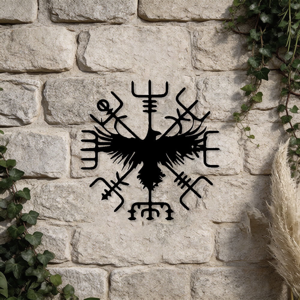WorldNorse Viking Vegvisir Raven Metal Wall Decor - image 4