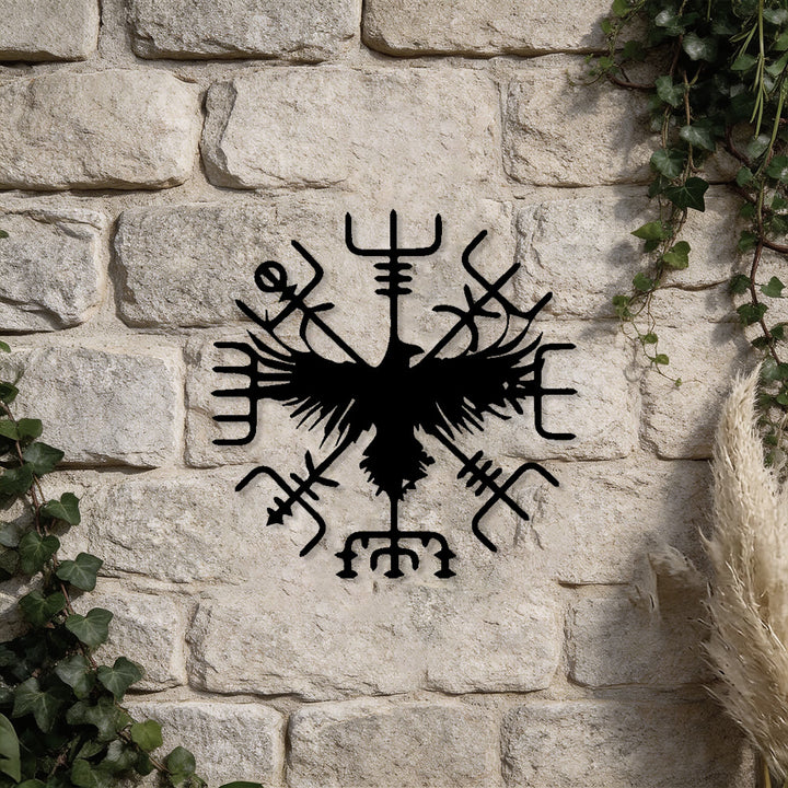 WorldNorse Viking Vegvisir Raven Metal Wall Decor - image 4