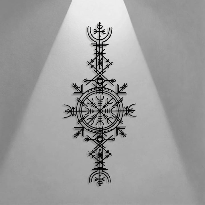WorldNorse Vegvisir Helm of Awe Metal Wall Decor - image 0