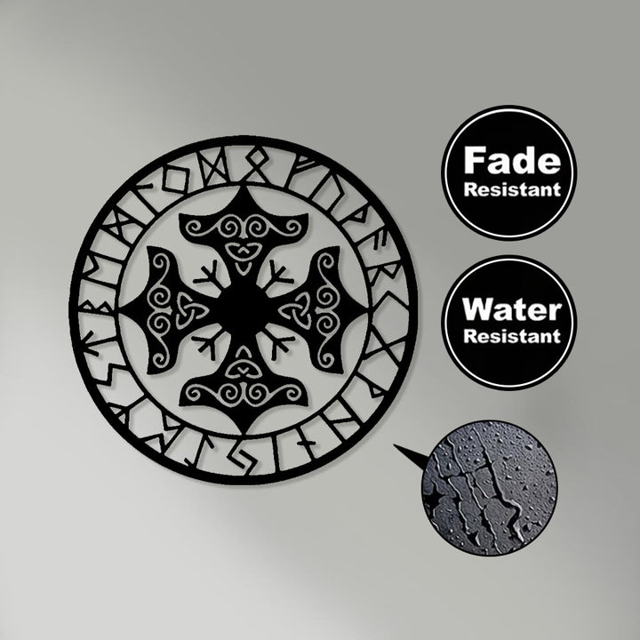 WorldNorse Triquetra Knot Cross Rune Circle Metal Wall Decor - image 3