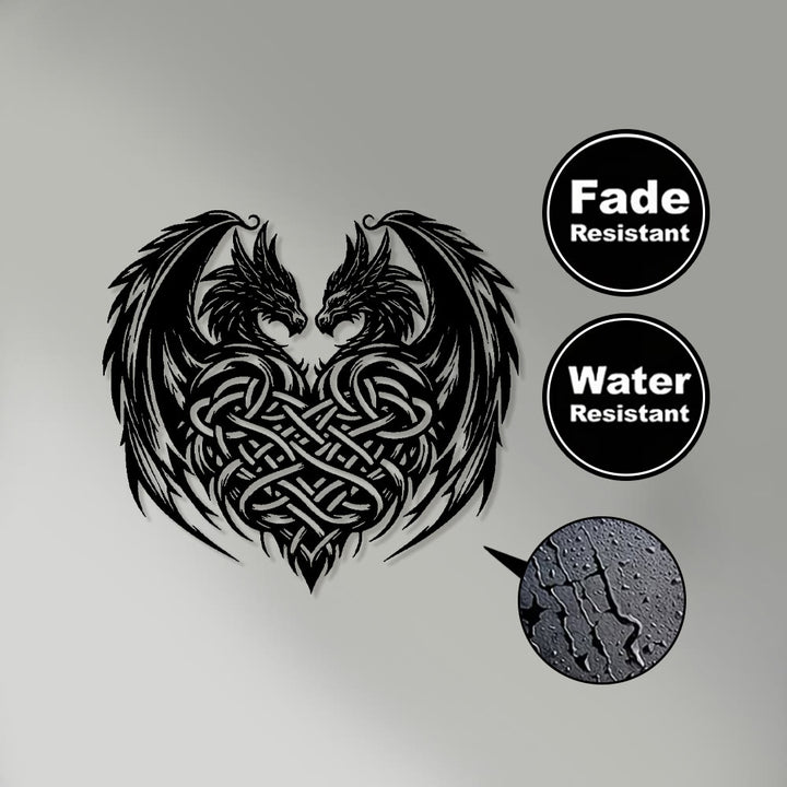WorldNorse Twin Dragons Celtic Knot Heart Metal Wall Decor - image 3