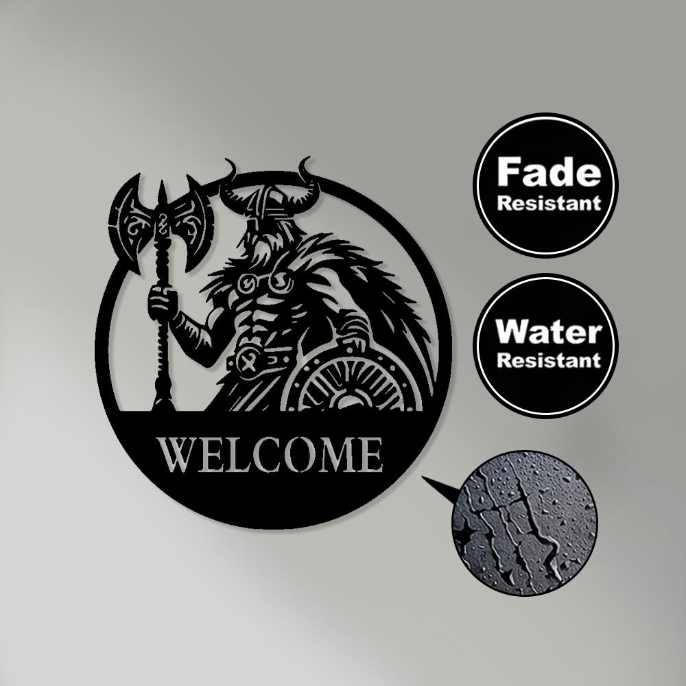 WorldNorse Viking Warrior Axe Shield Totem Welcome Metal Wall Decor - image 3
