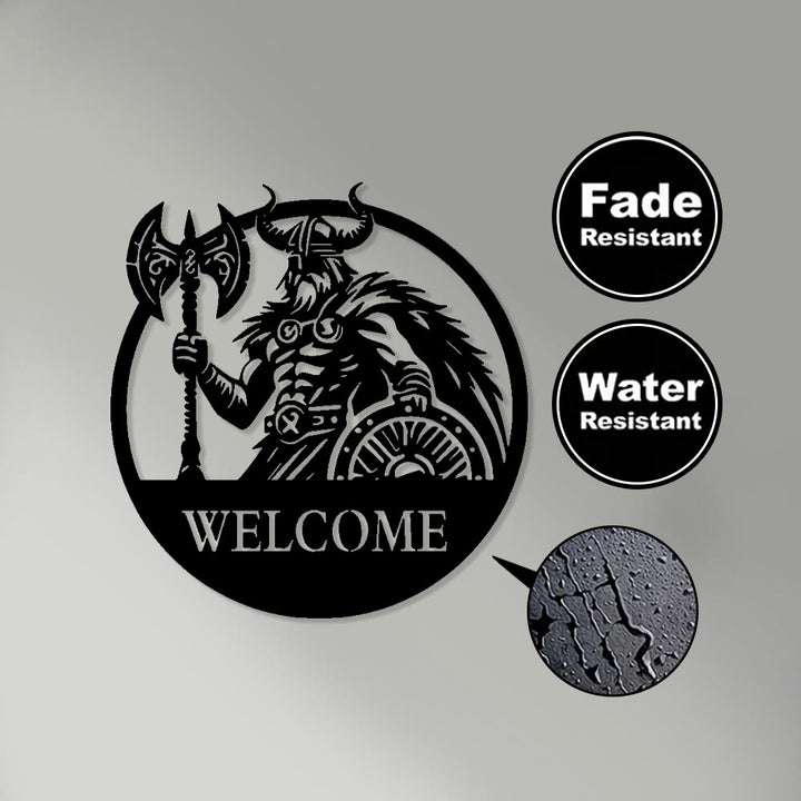 WorldNorse Viking Warrior Axe Shield Totem Welcome Metal Wall Decor - image 3