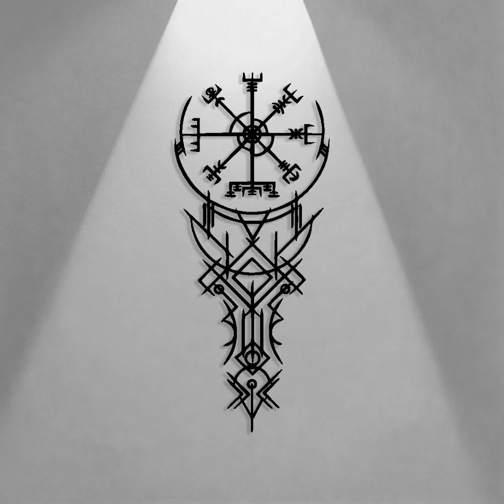 WorldNorse Viking Vegvisir Compass Totem Metal Wall Decor - image 0