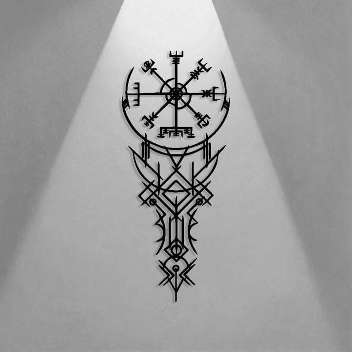 WorldNorse Viking Vegvisir Compass Totem Metal Wall Decor - image 0