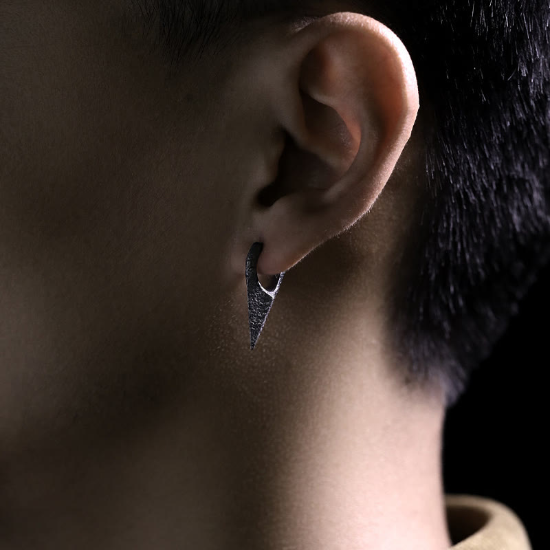 WorldNorse Handcrafted 925 Silver Spearhead Textured Earrings - image 1