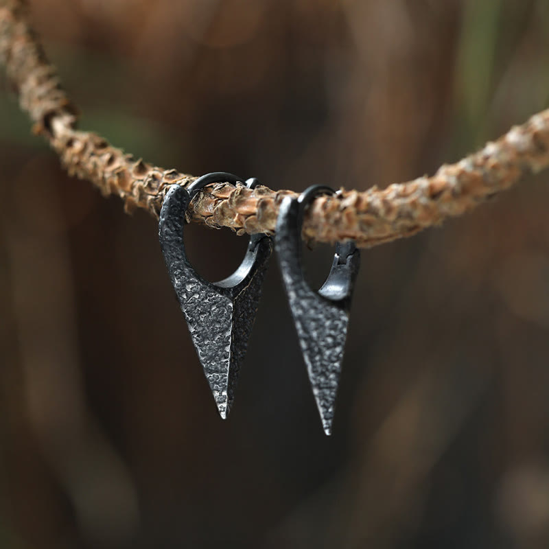 WorldNorse Handcrafted 925 Silver Spearhead Textured Earrings - A Pair - image 0