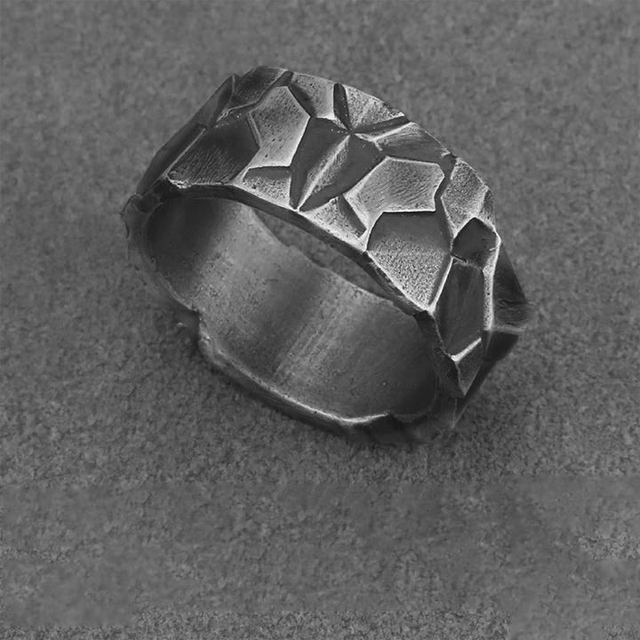 WorldNorse Handcrafted 999 Silver Rock Texture Band Ring - image 5