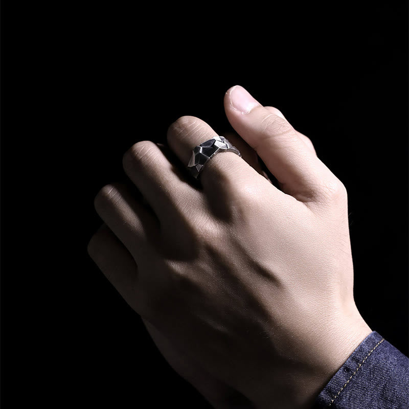 WorldNorse Handcrafted 999 Silver Rock Texture Band Ring - image 7