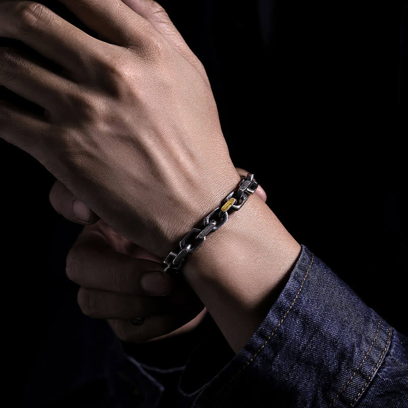 WorldNorse Handcrafted 925 Silver Forge Link Bracelet - image 1