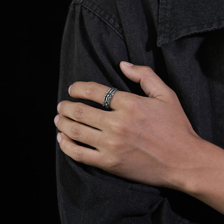 WorldNorse Handcrafted 999 Silver Timber Texture Ring - image 7