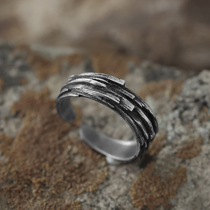WorldNorse Handcrafted 999 Silver Timber Texture Ring - image 3