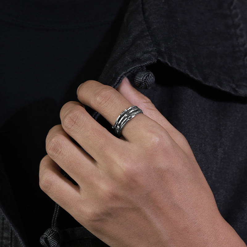 WorldNorse Handcrafted 999 Silver Timber Texture Ring - image 1