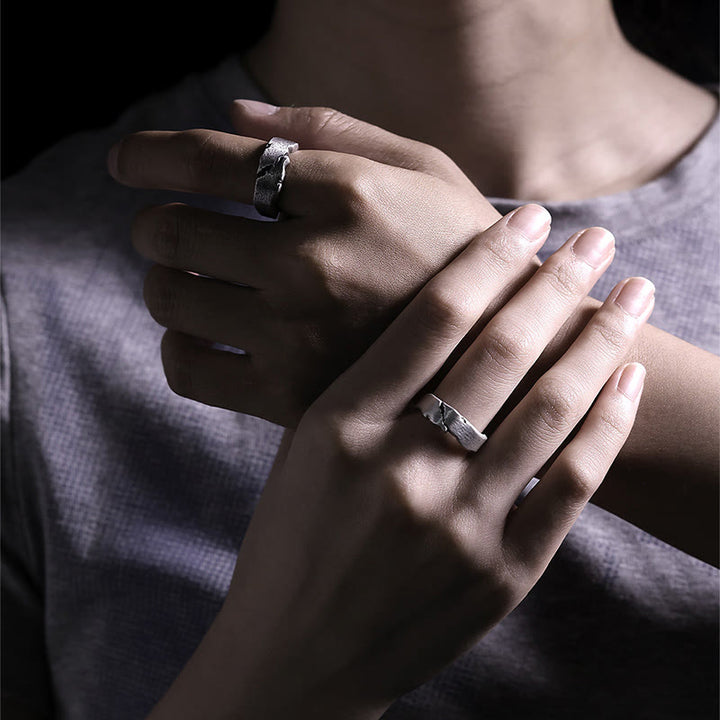 WorldNorse Handcrafted 999 Silver Cracked Cuff Ring - image 6