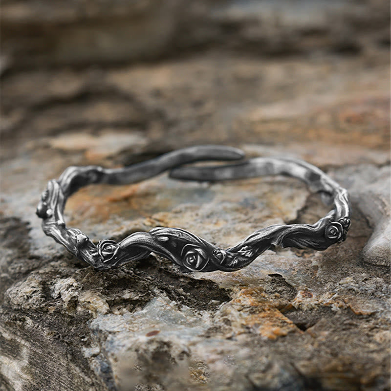 WorldNorse Handcrafted 999 Silver Thorn Rose Branch Bracelet - image 2