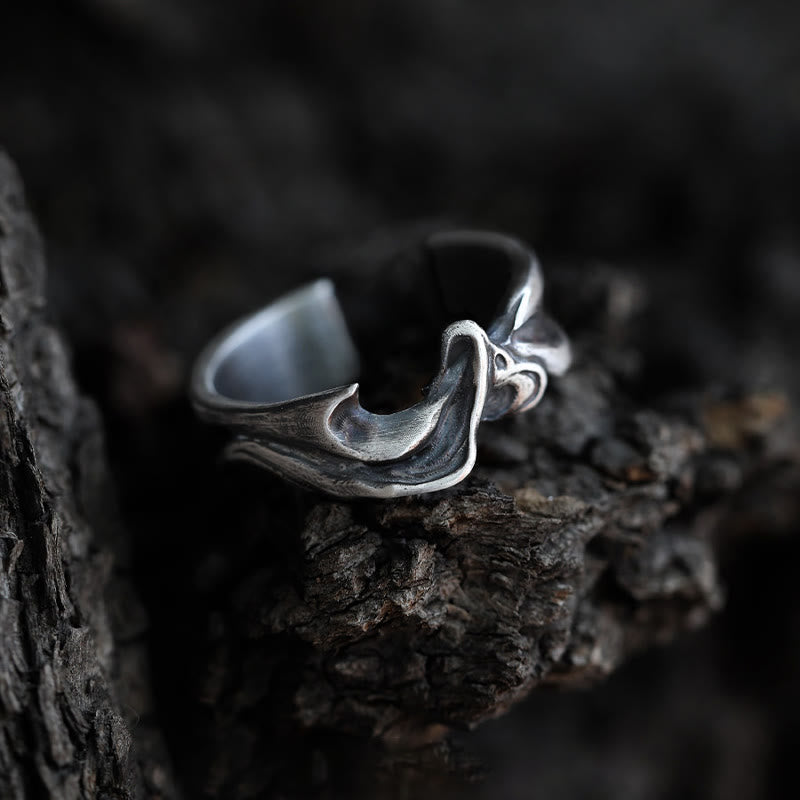 WorldNorse Handcrafted 999 Silver Blaze Texture Ring - Large (US 7-US 10) - image 0