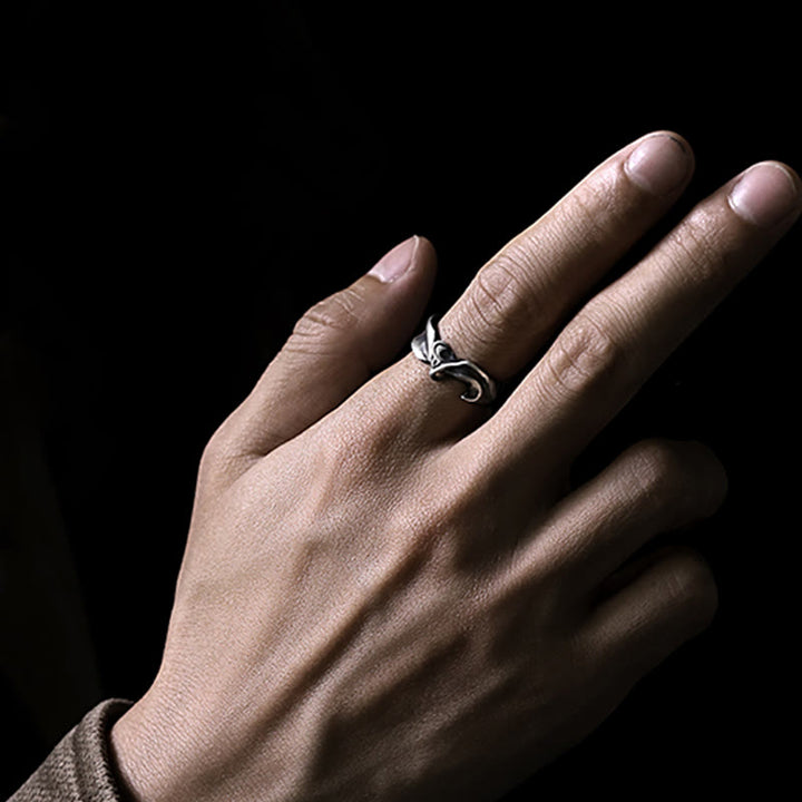 WorldNorse Handcrafted 999 Silver Blaze Texture Ring - image 6