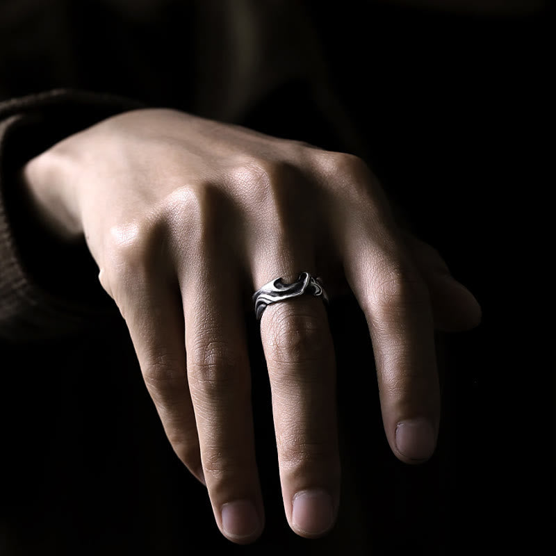 WorldNorse Handcrafted 999 Silver Blaze Texture Ring - image 5