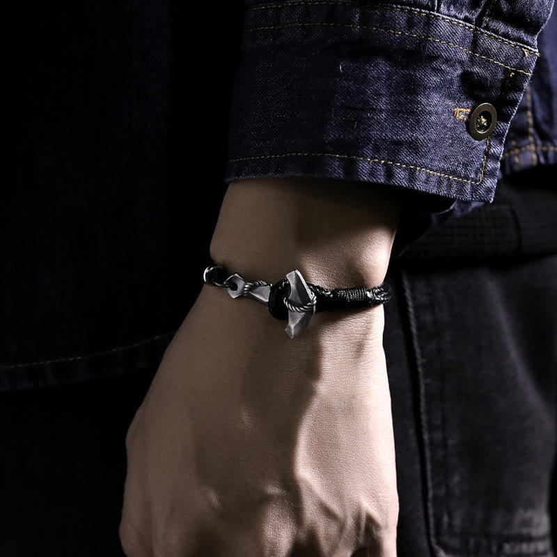 WorldNorse Handcrafted 999 Silver Anchor Braided Bracelet - image 1