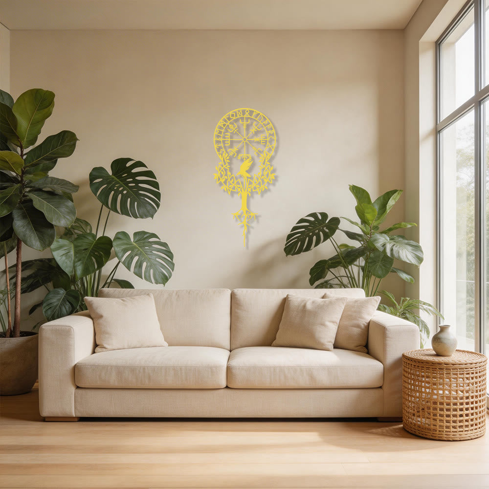 WorldNorse Viking Vegvisir Raven Yggdrasil Metal Wall Decor - image 10
