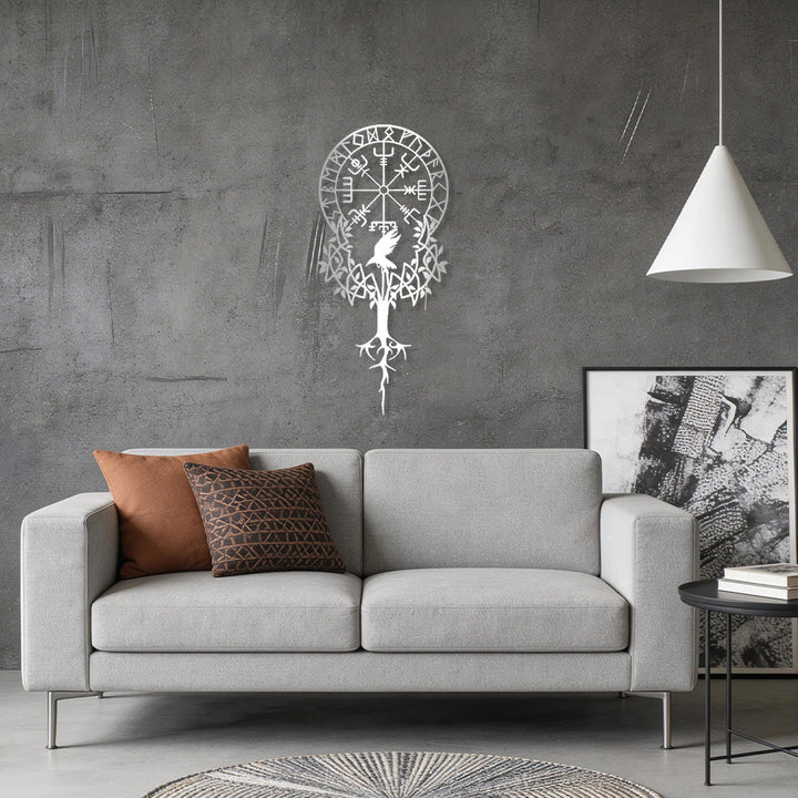 WorldNorse Viking Vegvisir Raven Yggdrasil Metal Wall Decor - image 14