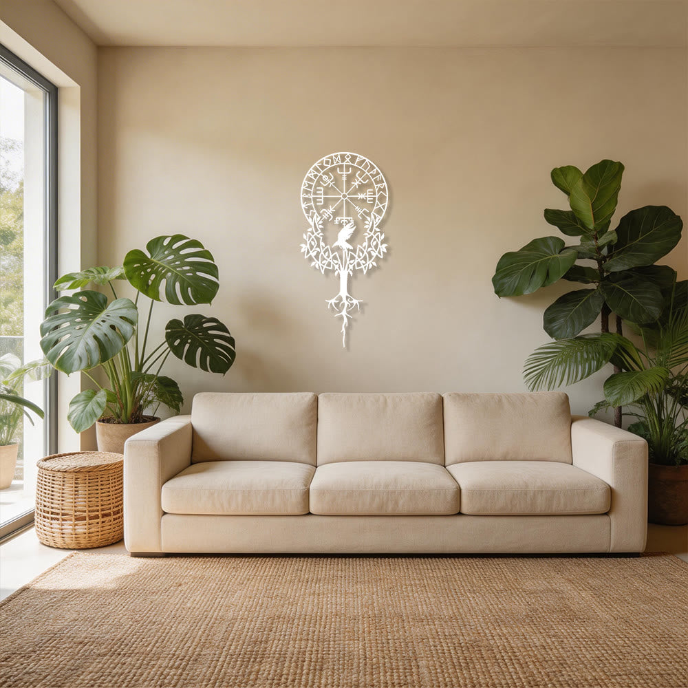 WorldNorse Viking Vegvisir Raven Yggdrasil Metal Wall Decor - image 18