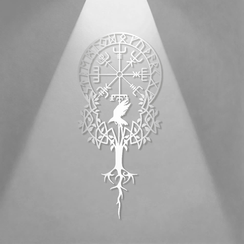 WorldNorse Viking Vegvisir Raven Yggdrasil Metal Wall Decor - image 11