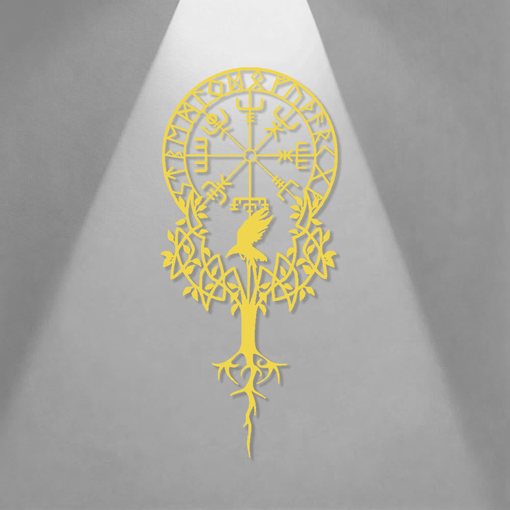 WorldNorse Viking Vegvisir Raven Yggdrasil Metal Wall Decor - image 7