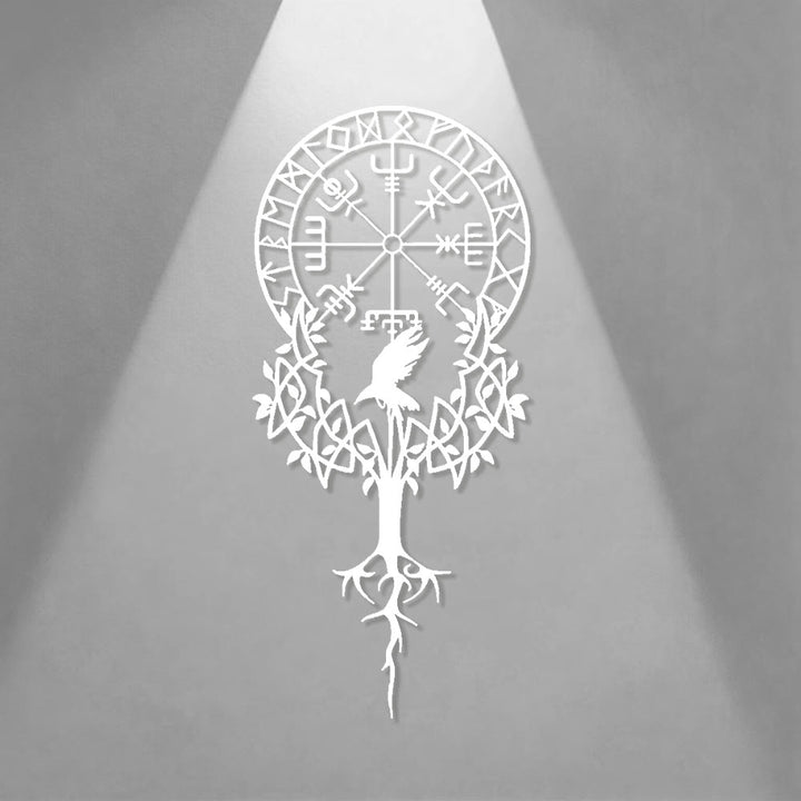 WorldNorse Viking Vegvisir Raven Yggdrasil Metal Wall Decor - image 15