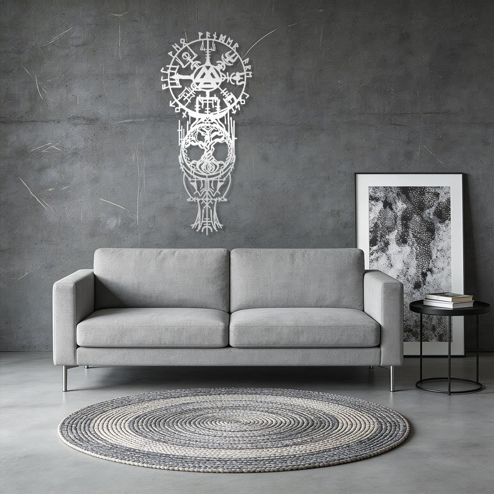 WorldNorse Vegvisir Valknut Yggdrasil Totem Metal Wall Decor - image 14