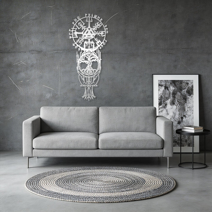 WorldNorse Vegvisir Valknut Yggdrasil Totem Metal Wall Decor - image 14
