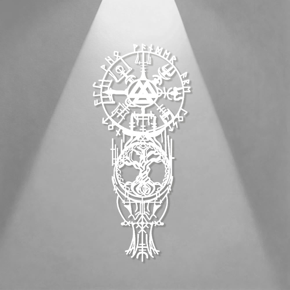 WorldNorse Vegvisir Valknut Yggdrasil Totem Metal Wall Decor - image 15