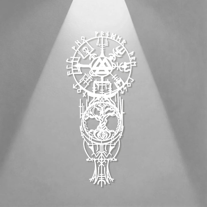 WorldNorse Vegvisir Valknut Yggdrasil Totem Metal Wall Decor - image 15