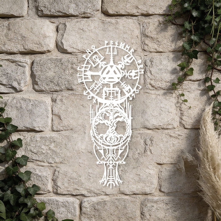 WorldNorse Vegvisir Valknut Yggdrasil Totem Metal Wall Decor - image 18