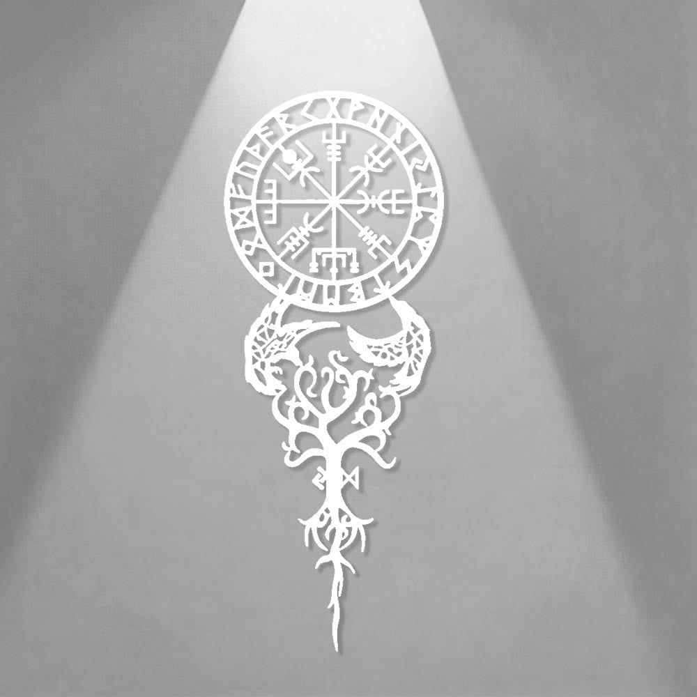 WorldNorse Odinic Compass Raven Yggdrasil Rune Metal Wall Decor - image 12