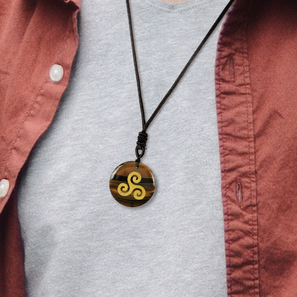 WorldNorse Triskelion Spiral Knot Crystal Necklace - image 1
