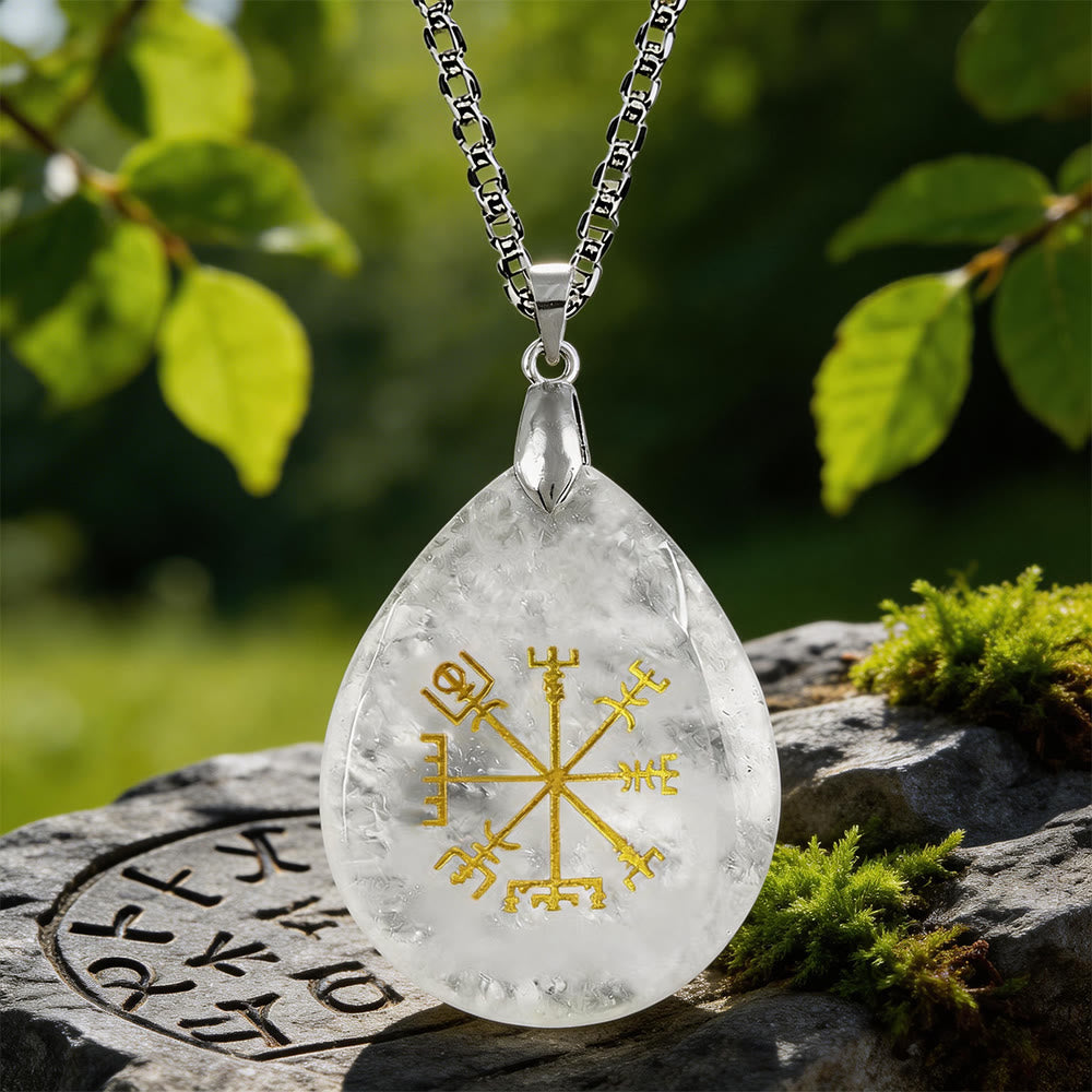 WorldNorse Viking Vegvisir Journey Warding Crystal Necklace - Clear Quartz - image 11