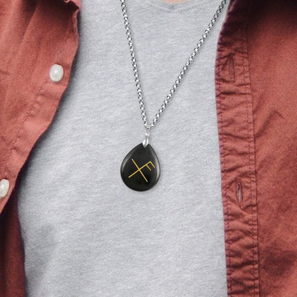 WorldNorse Viking Gibo Auja Teardrop Crystal Necklace - image 1