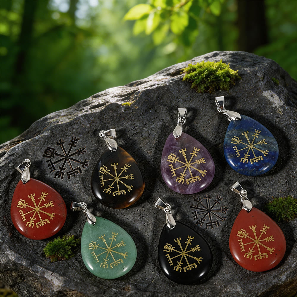 WorldNorse Vegvisir Compass Pathguard Crystal Necklace - image 0