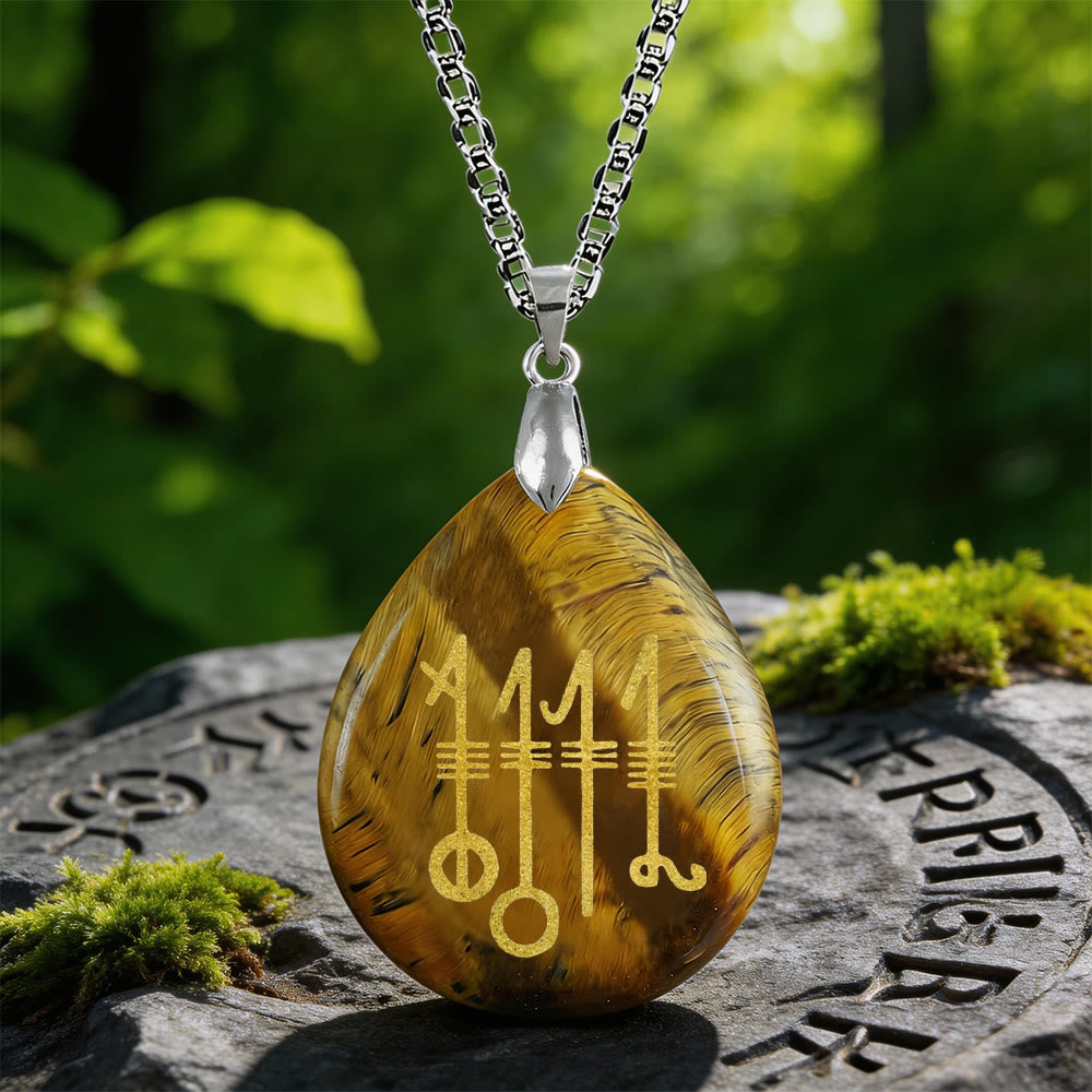 WorldNorse Svefnthorn Sleep Ward Crystal Necklace - Tiger's Eye - image 0