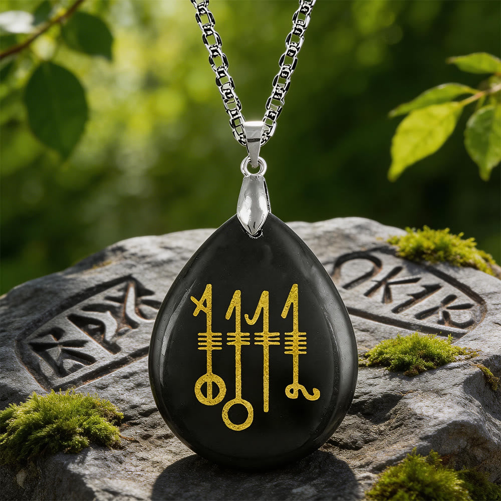 WorldNorse Svefnthorn Sleep Ward Crystal Necklace - Black Obsidian - image 1