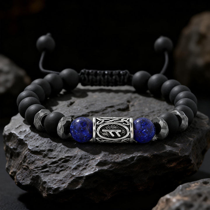 FREE Today: Viking Rune Crystal Beaded Adjustable Braided Bracelet - Lapis Lazuli - image 3
