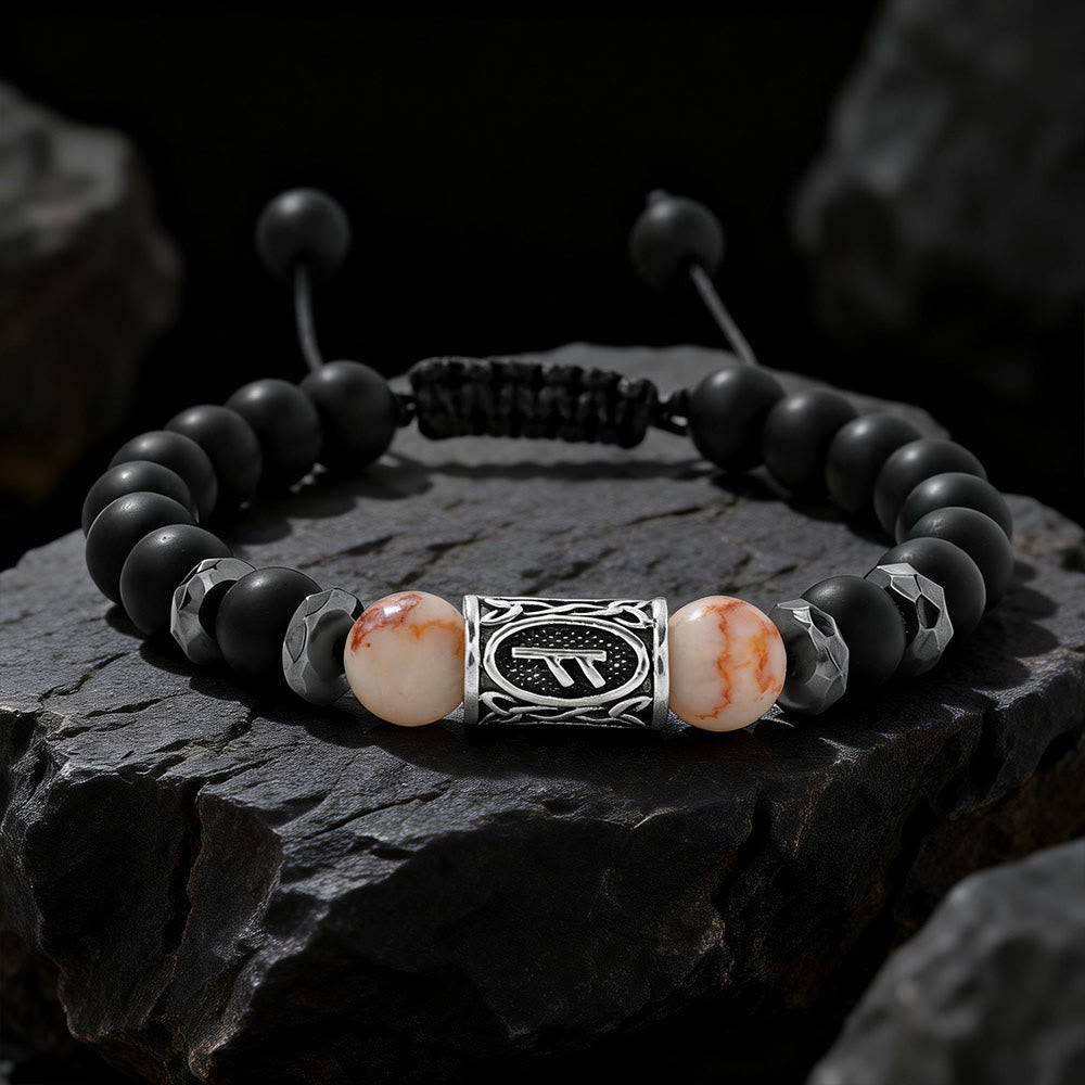 FREE Today: Viking Rune Crystal Beaded Adjustable Braided Bracelet - Red Network Stone - image 15