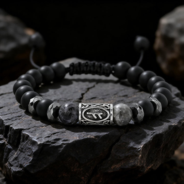 FREE Today: Viking Rune Crystal Beaded Adjustable Braided Bracelet - Labradorite - image 0