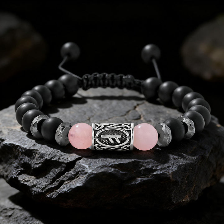 FREE Today: Viking Rune Crystal Beaded Adjustable Braided Bracelet - Rose Quartz - image 18